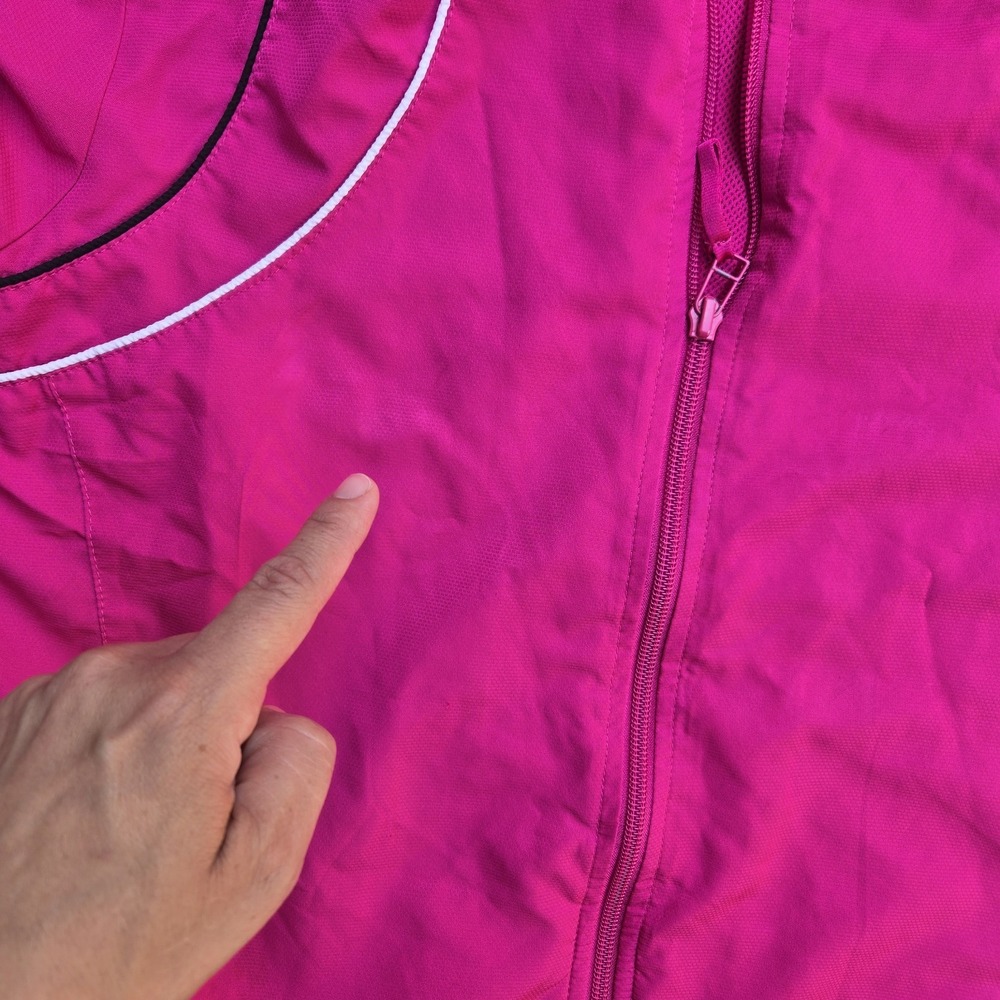 Reebok Jacket Women's Large Pink Windbreaker Long Sleeve Lightweight - Picture 8 of 14